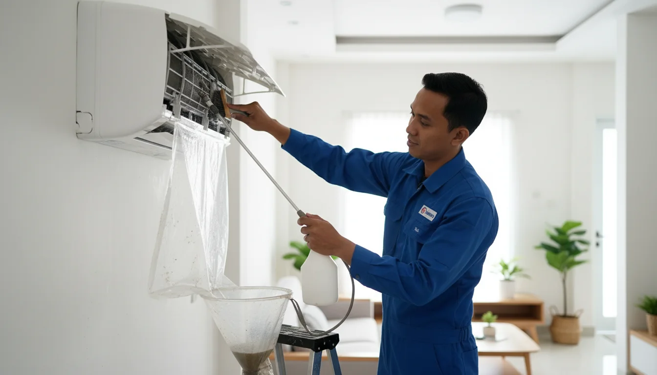 Teknisi cuci AC profesional di Manado